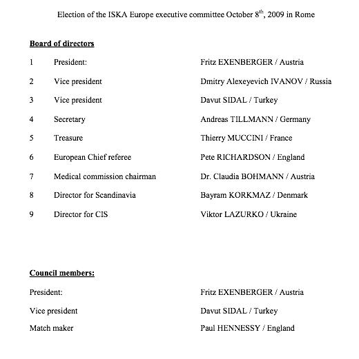 ElectedISKAEuropeexecutivecommittee2009